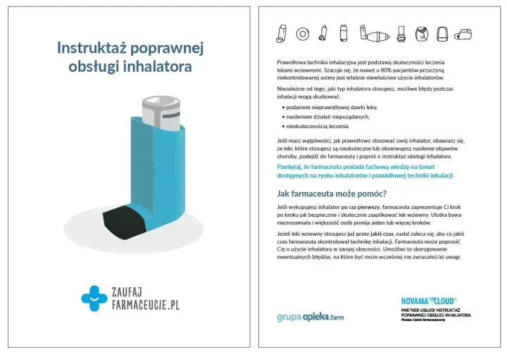 Instrukcja poprawnej obsługi inhalatora, podobnego do Symbicort. Wskazówki dotyczące prawidłowego stosowania leków wziewnych.
