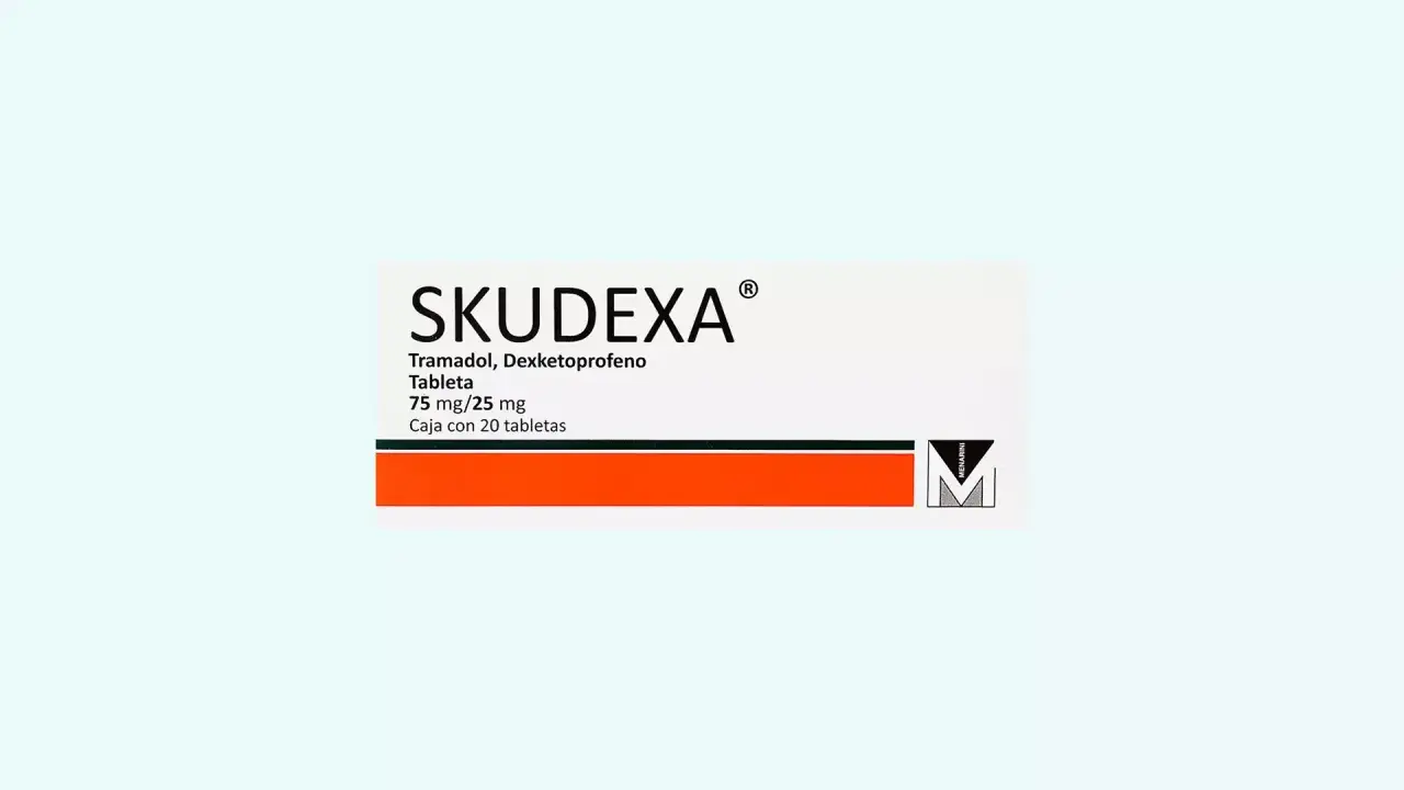 Skudexa na ból: lek z tramadolem i deksketoprofenem w tabletkach. Opakowanie zawiera 20 tabletek.