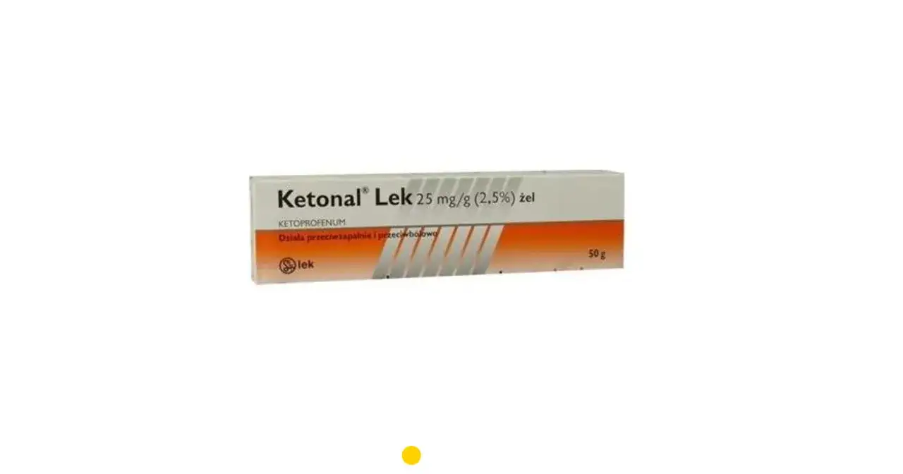Ketonal Lek 25 mg/g żel, dostępny bez recepty, to lek przeciwzapalny i przeciwbólowy. Opakowanie zawiera 50 g.