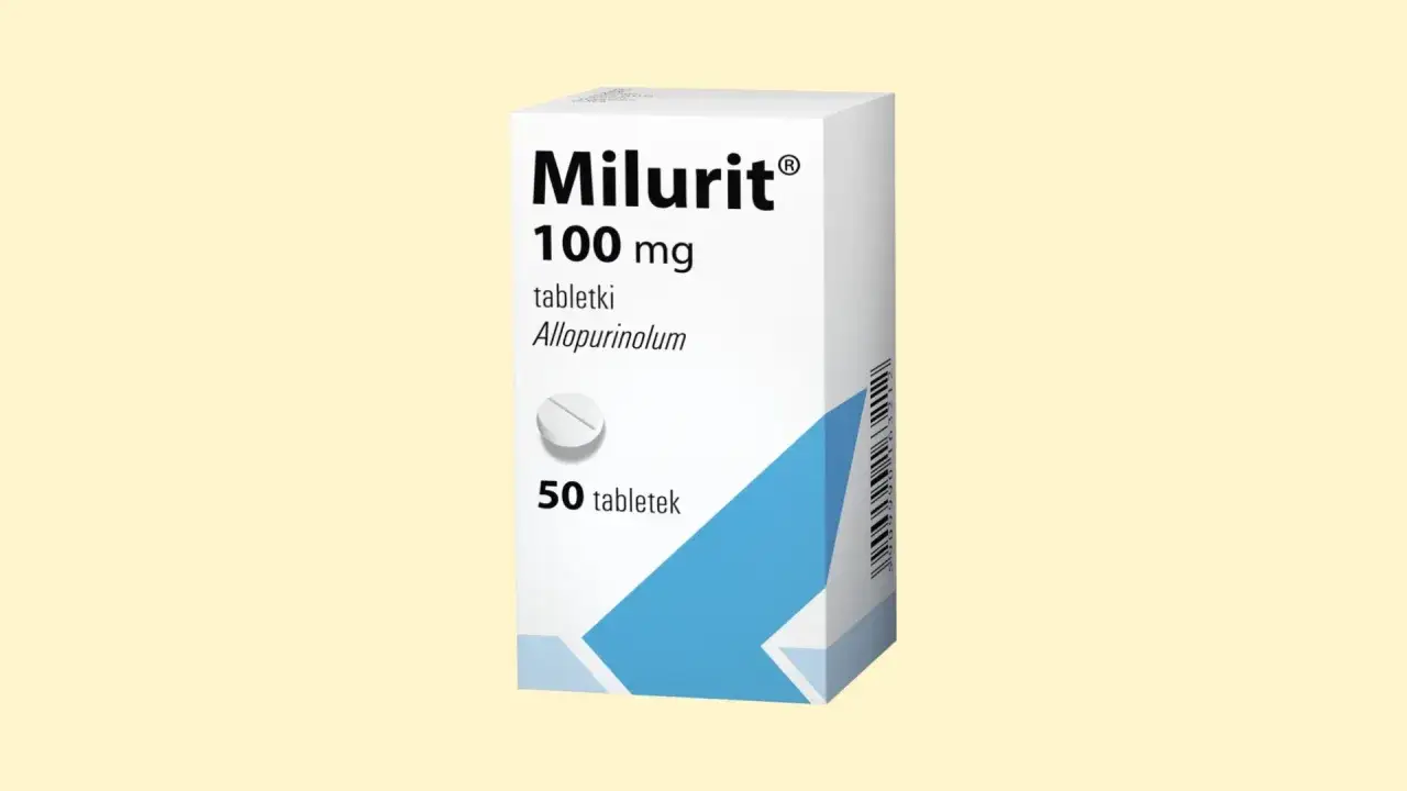 Opakowanie leku Milurit 100 mg, zawierające 50 tabletek z allopurinolem.